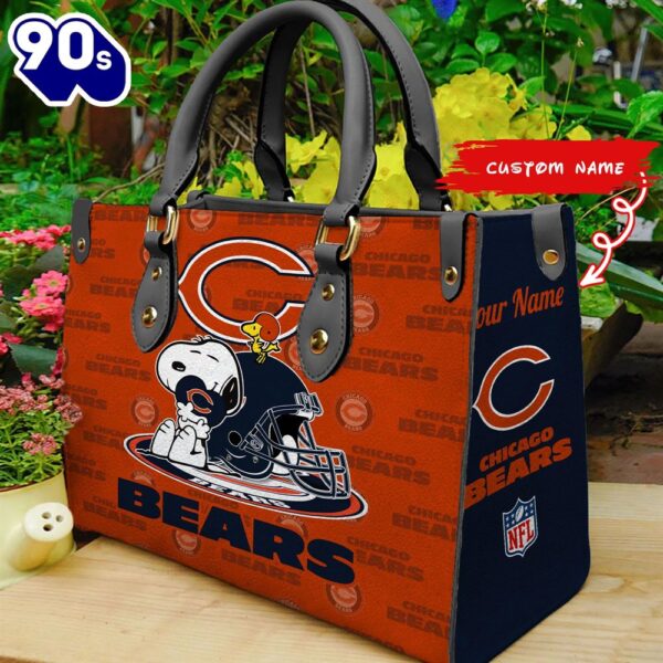 NFL Chicago Bears Snoopy Women Leather Bag