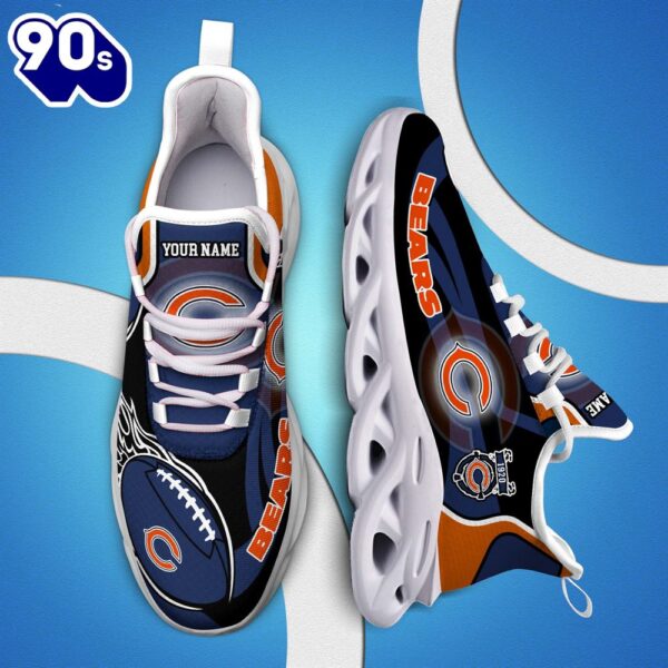 NFL Chicago Bears White C Sneakers Personalized Your Name