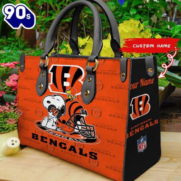 NFL Cincinnati Bengals Snoopy Women Leather Bag