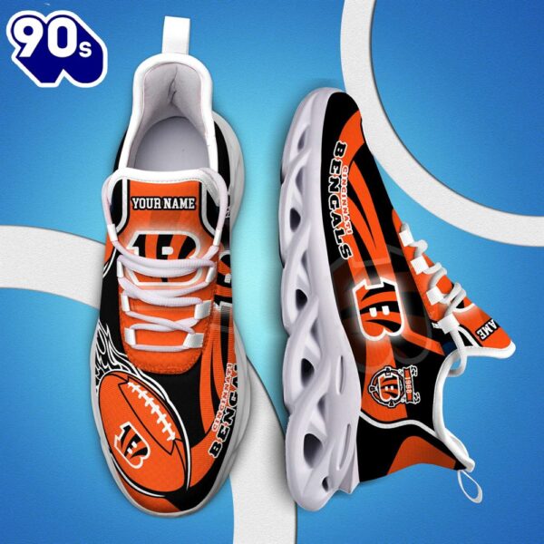 NFL Cincinnati Bengals White C Sneakers Personalized Your Name