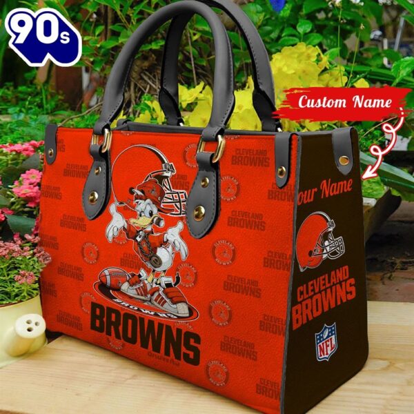 NFL  Cleveland Browns Donald Duck Retro Women Leather BagBag