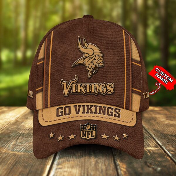NFL Custom Minnesota Vikings Unisex Adults Adjustable Snapback Sportswear