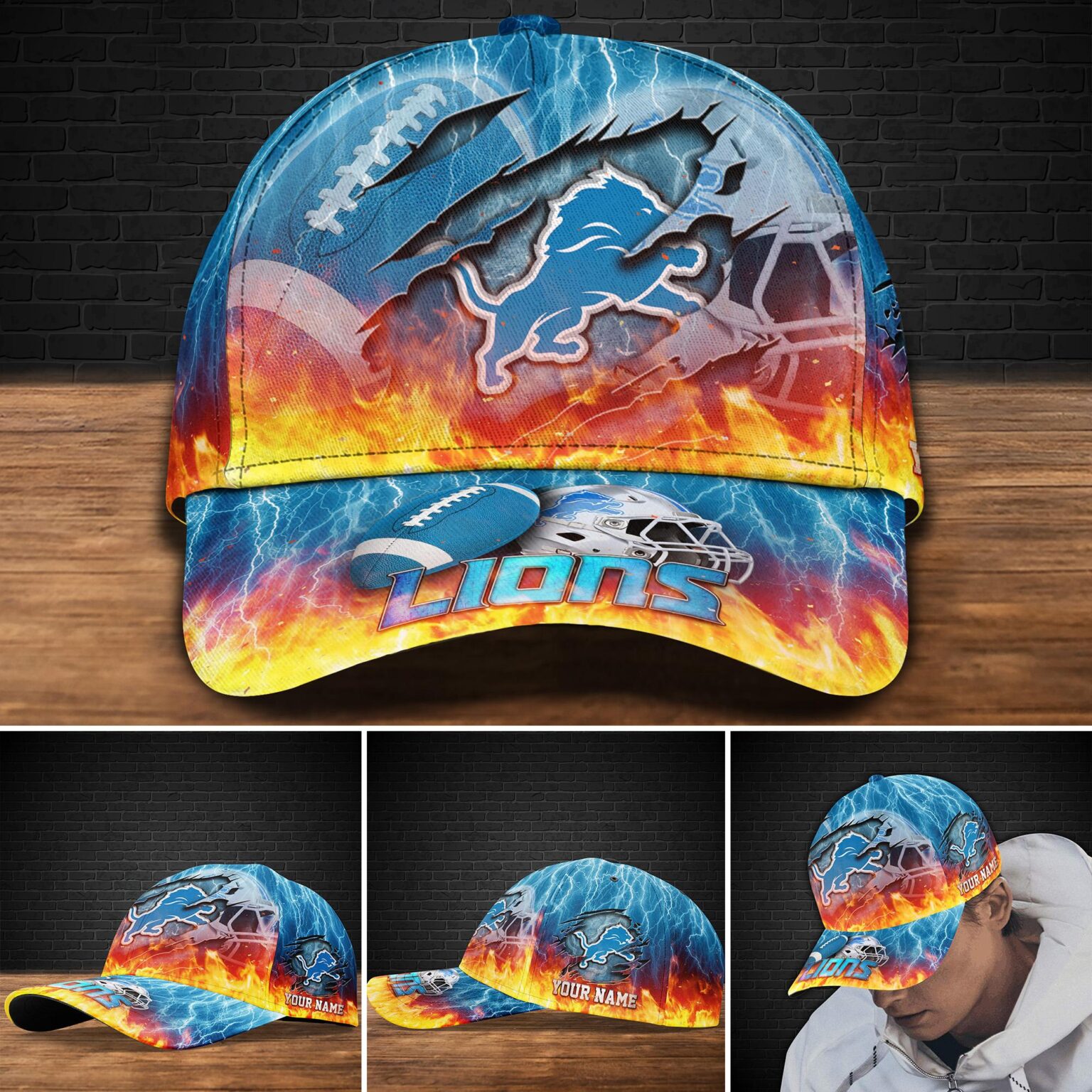 Nfl detroit lions cap custom your name musicdope90s