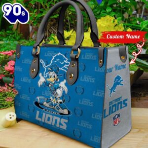NFL  Detroit Lions Donald Duck Retro Women Leather BagBag