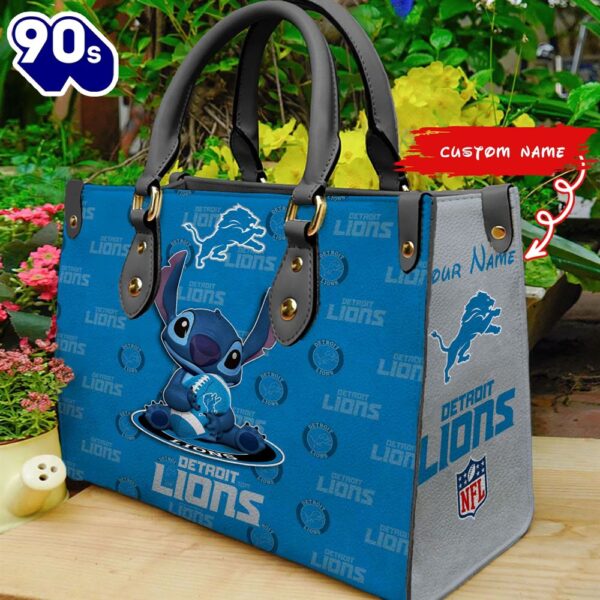 NFL Detroit Lions Stitch Women Leather Hand Bag
