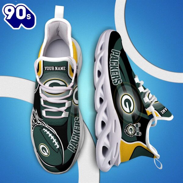 NFL Green Bay Packers White C Sneakers Personalized Your Name