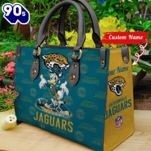 NFL  Jacksonville Jaguars Donald Duck Retro Women Leather BagBag