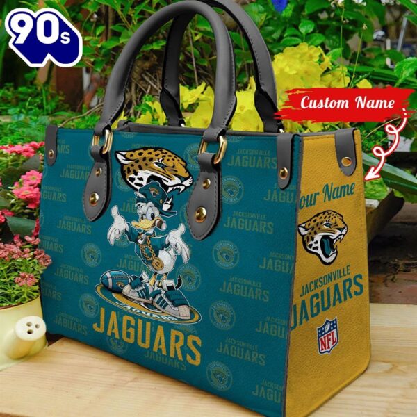 NFL  Jacksonville Jaguars Donald Duck Retro Women Leather BagBag