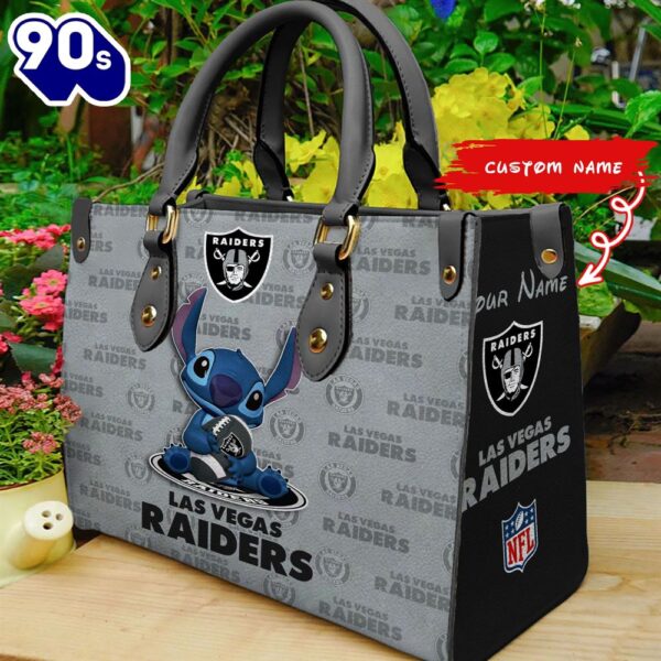NFL Las Vegas Raiders Stitch Women Leather Hand Bag