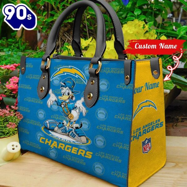 NFL  Los Angeles Chargers Donald Duck Retro Women Leather BagBag