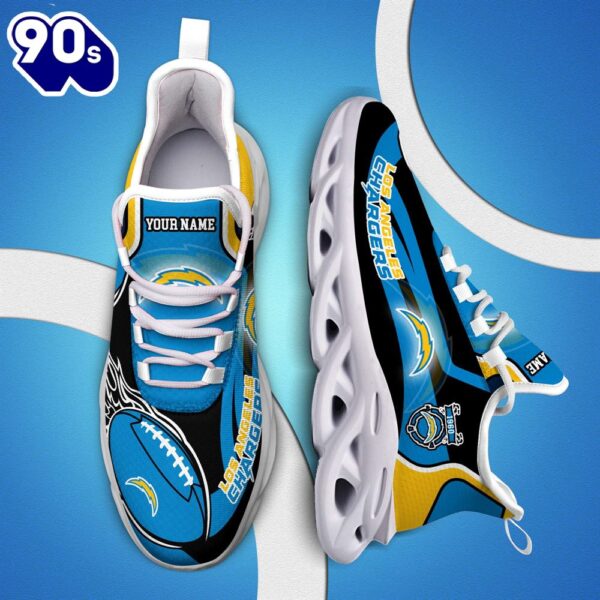 NFL Los Angeles Chargers White C Sneakers Personalized Your Name