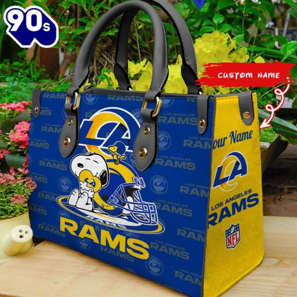 NFL Los Angeles Rams Snoopy Women Leather Bag