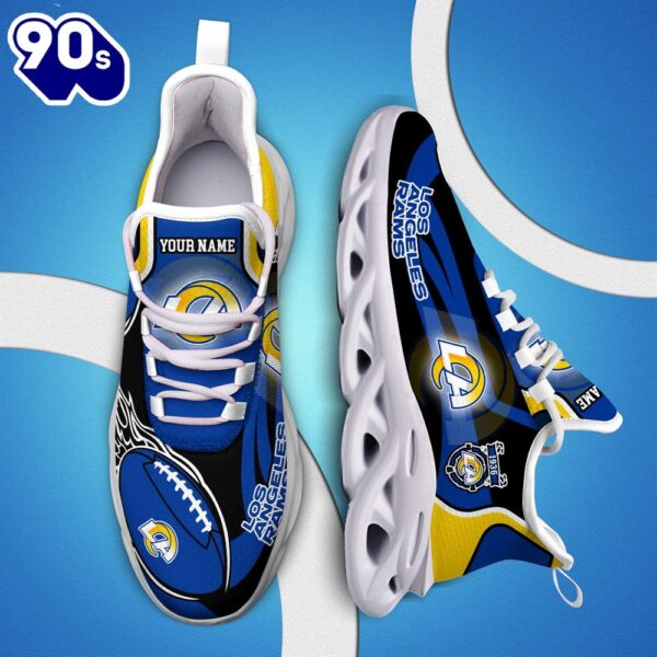 NFL Los Angeles Rams White C Sneakers Personalized Your Name