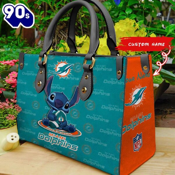 NFL Miami Dolphins Stitch Women Leather Hand Bag