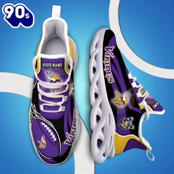 NFL Minnesota Vikings White C Sneakers Personalized Your Name