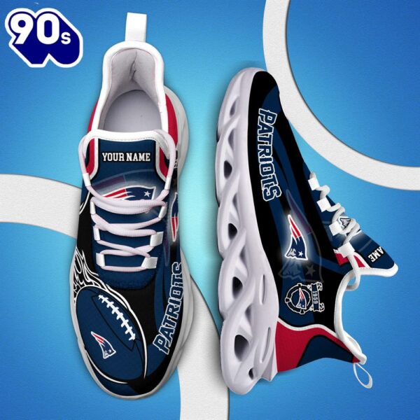 NFL New England Patriots White C Sneakers Personalized Your Name