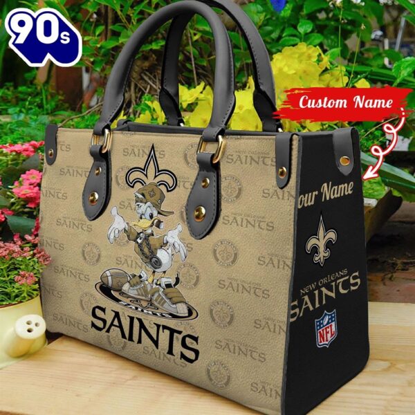 NFL  New Orleans Saints Donald Duck Retro Women Leather BagBag