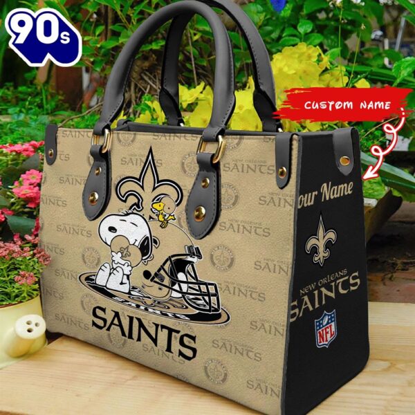 NFL New Orleans Saints Snoopy Women Leather Bag