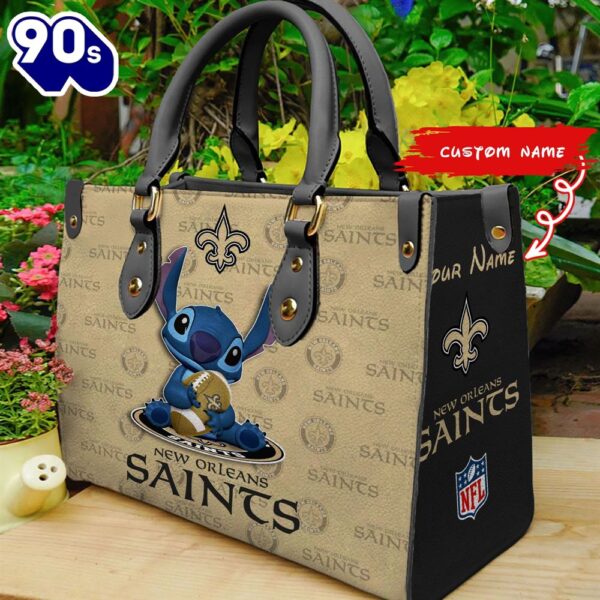 NFL New Orleans Saints Stitch Women Leather Hand Bag