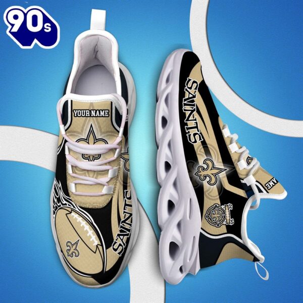 NFL New Orleans Saints White C Sneakers Personalized Your Name