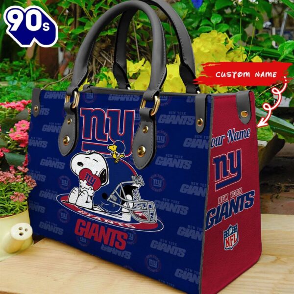 NFL New York Giants Snoopy Women Leather Bag