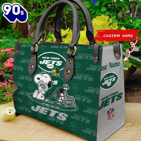 NFL New York Jets Snoopy Women Leather Bag