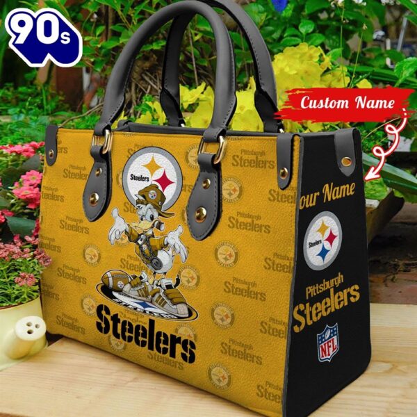NFL  Pittsburgh Steelers Donald Duck Retro Women Leather BagBag