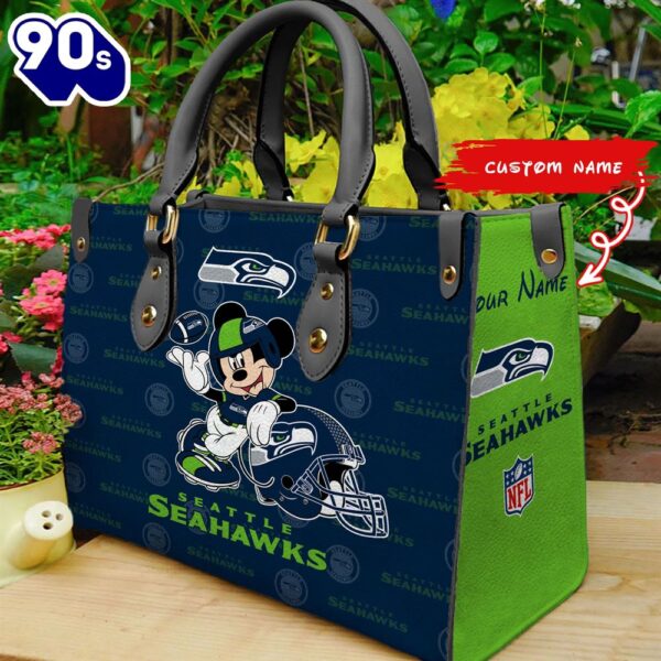 NFL Seattle Seahawks Mickey Women Leather Hand Bag