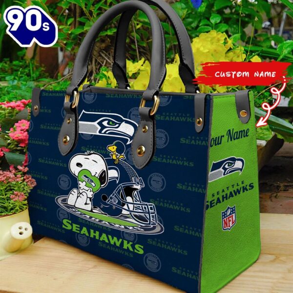NFL Seattle Seahawks Snoopy Women Leather Bag