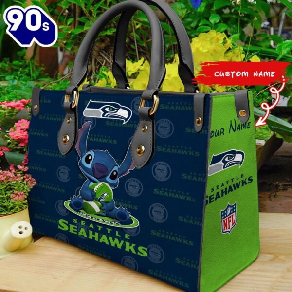 NFL Seattle Seahawks Stitch Women Leather Hand Bag