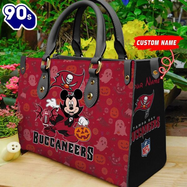 NFL Tampa Bay Buccaneers NFL Mickey Halloween Women Leather Hand Bag