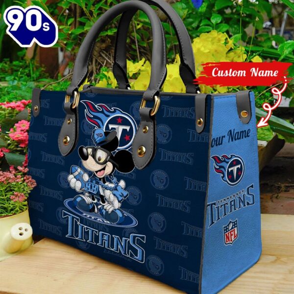 NFL Tennessee Titans Mickey Retro Women Leather Hand Bag