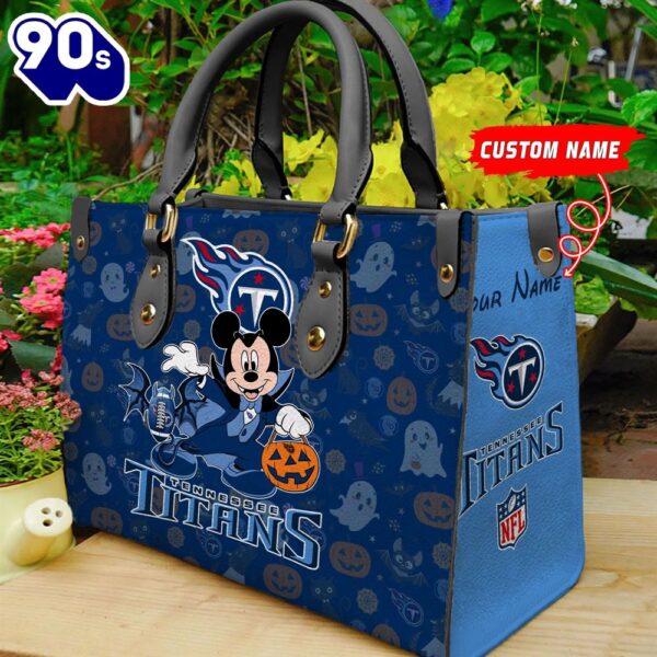 NFL Tennessee Titans NFL Mickey Halloween Women Leather Hand Bag