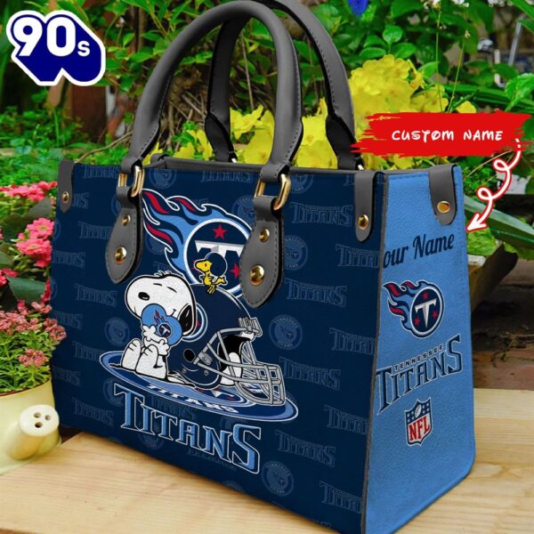 NFL Tennessee Titans Snoopy Women Leather Bag