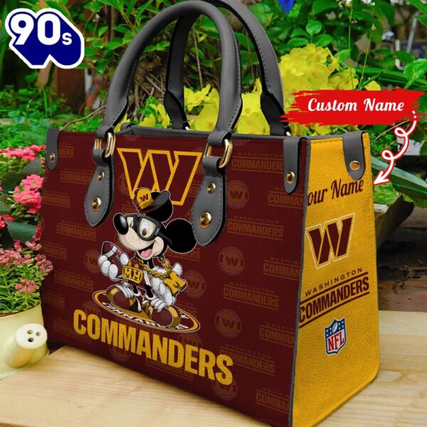 NFL Washington Commanders Mickey Retro Women Leather Hand Bag