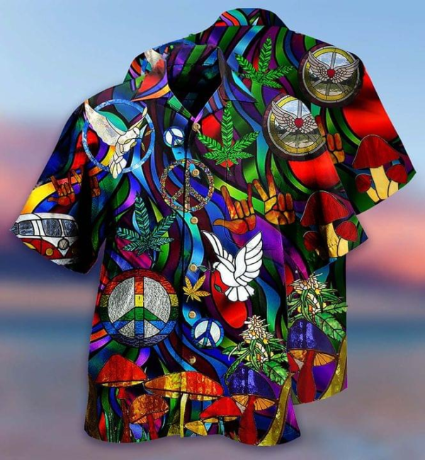 Nature Hippie Hawaiian Shirt – Beachwear For Men – Gifts For Young Adults