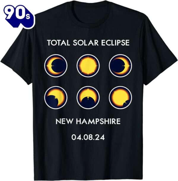 New Hampshire April 8 2024 Totality Solar Eclipse Phases T-Shirt
