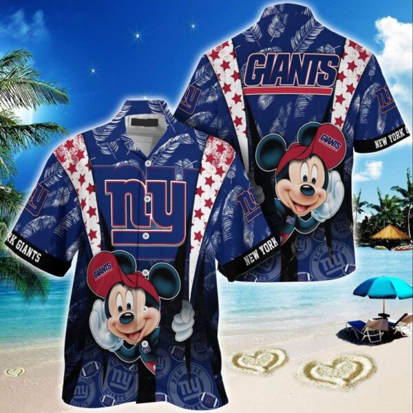 New York Giants Mickey Mouse  NFL Hawaiian Shirt