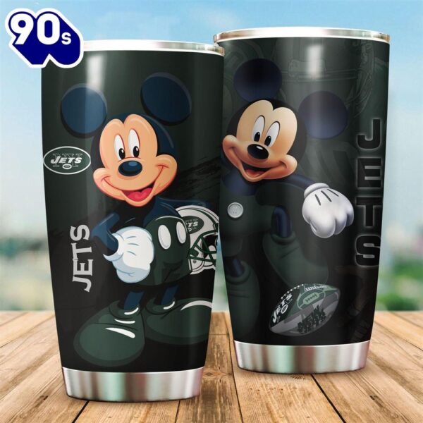 New York Jets NFL And Mickey Mouse Disney Football Teams Big Logo Gift For Fan Travel Tumbler