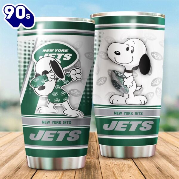 New York Jets NFL Snoopy  Football Teams Big Logo Gift For Fan Travel Tumbler