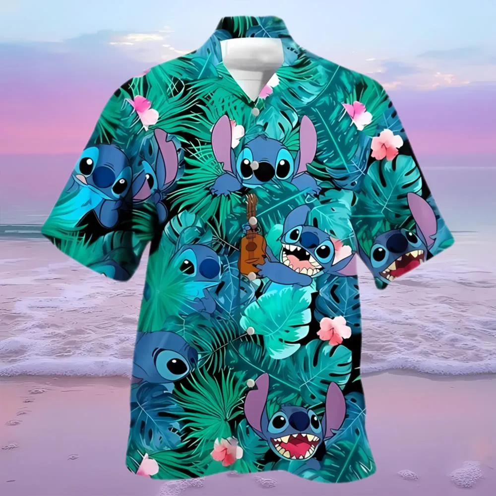 New summer Lilo And Stitch Disney Stitch Hawaiian Shirt