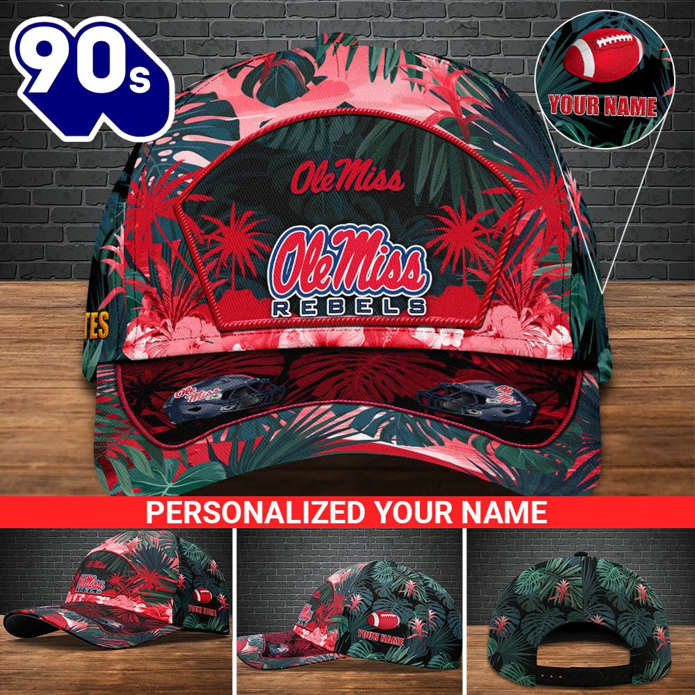 Ole Miss Rebels Football Team Cap Personalized Your Name NCAA Cap
