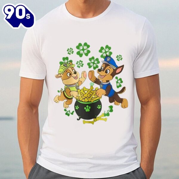 Paw Patrol Chase Rubble Lucky Dog St. Patrick’s Day T-Shirt