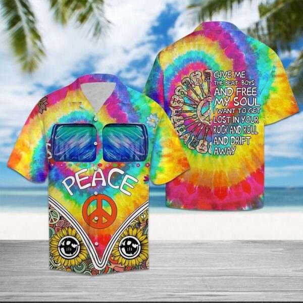 Peace Colorful Best Design Hippie Hawaiian Shirt – Beachwear For Men – Gifts For Young Adults