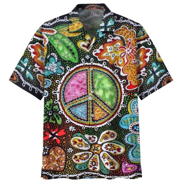 Peace Hippie Hawaiian Shirt – Beachwear For Men – Gifts For Young Adults