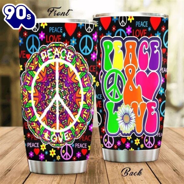 Peace Love Hippie Tumbler 3D