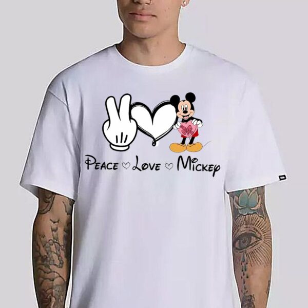Peace Love Mickey Shirt Disney Characters Valentine Couple Shirt