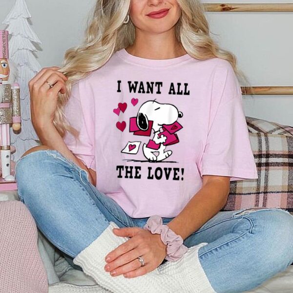 Peanuts Snoopy All The Love Shirt Funny Valentine’s Shirt