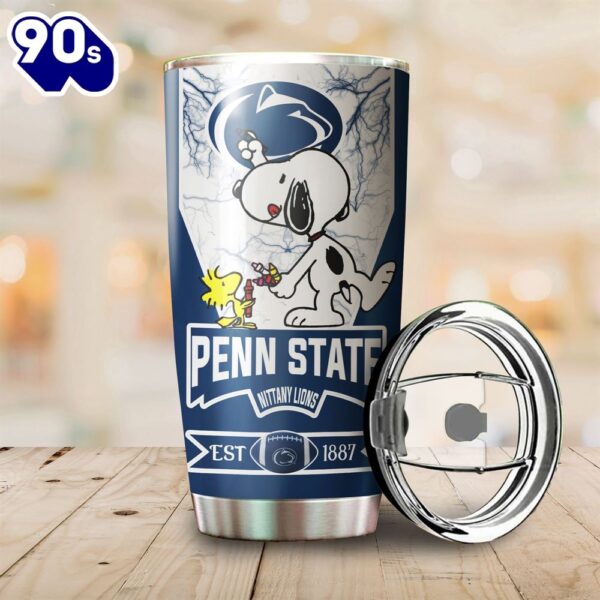 Penn State Nittany Lions Snoopy All Over Print 3D Tumbler-TPH