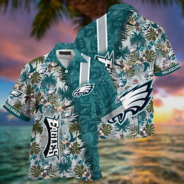 Perfect Combo Philadelphia Eagles NFL Summer Hawaiian Shirt and Shorts Complete Set